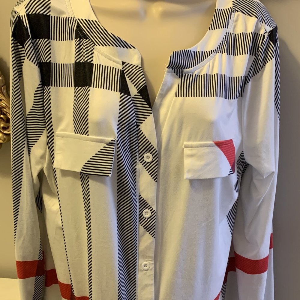 Red/White/Blue Button Top by Miusey